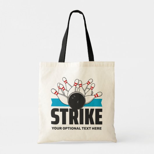 Aangepaste tekst Bowling Strike Tote Bag (Achterkant)