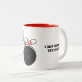 Aangepaste tekst Bowling Strike Tweekleurige Koffiemok (Voorkant rechts)