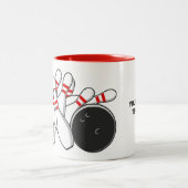 Aangepaste tekst Bowling Strike Tweekleurige Koffiemok (Center)