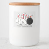 Aangepaste tekst Bowling Strike Voedselcontainer Etiket (Voorkant)