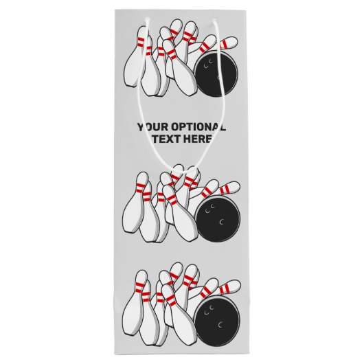 Aangepaste tekst Bowling Strike Wijn Cadeautas (Achterkant)