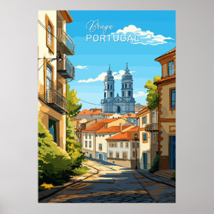 Aangepaste tekst Braga Portugal Poster