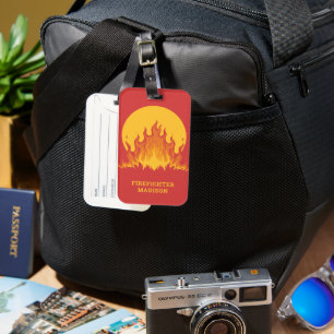 Aangepaste tekst Brandweerman Bagagelabel