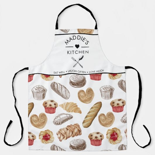Aangepaste tekst Brood Bakker Patroon Schort (Voorkant)