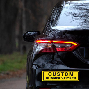 Aangepaste tekst Bumpersticker heldergeel modern