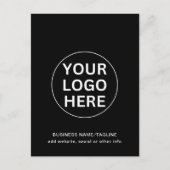 Aangepaste tekst & Business Logo Professional Zwar Briefkaart (Voorkant)