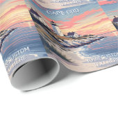 Aangepaste tekst Cape Cod Massachusetts Cadeaupapier (Rol Hoek)