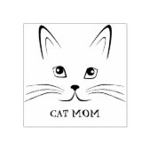 Aangepaste tekst Cat Face Rubberstempel (Afrduk)