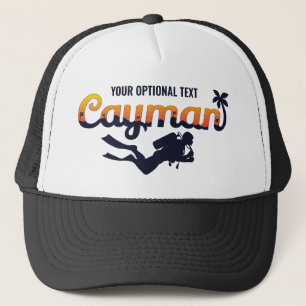 Aangepaste tekst Cayman Islands Scuba Diver Trucker Pet