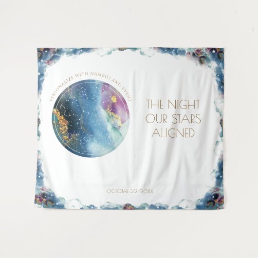 Aangepaste tekst, Celestial Horizontal Foto Backdr Wandkleed (Voorkant (horizontaal))