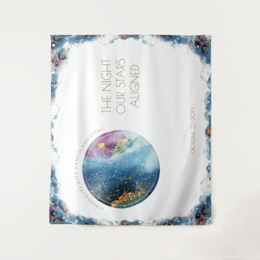 Aangepaste tekst, Celestial Horizontal Foto Backdr Wandkleed (Voorkant)