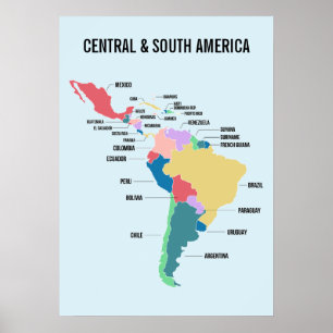 Aangepaste tekst Centraal- en Zuid-Amerika Poster