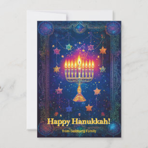 Aangepaste tekst✡️ Chanukka Sterrennacht Shalom Feestdagenkaart