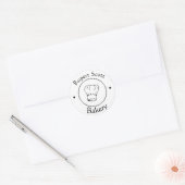 Aangepaste tekst chef's pet business logo ronde sticker (Envelop)