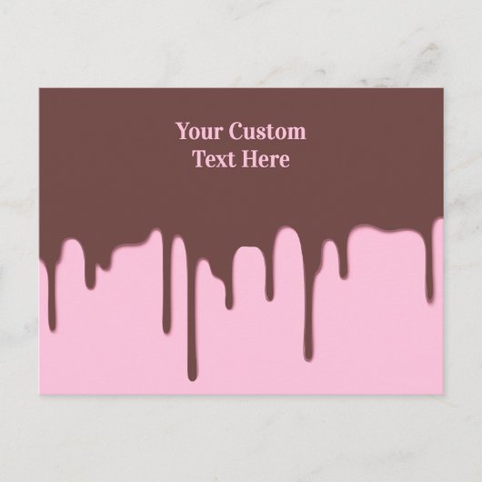 Aangepaste tekst Chocolade Drip Briefkaart (Voorkant)