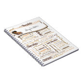 Aangepaste tekst Chocolade Meertalige typografie Notitieboek (Rechterzijde)