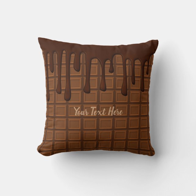 Aangepaste tekst/Chocolate Lover Snoep Baking Kussen (Voorkant)