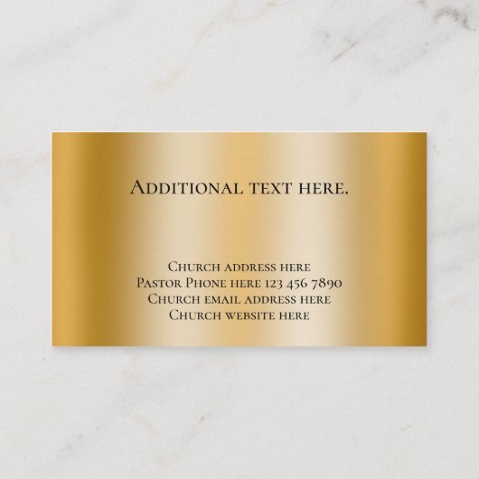 Aangepaste tekst Christelijke kerkvoorganger geper Visitekaartje (Achterkant)