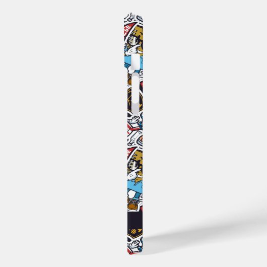 Aangepaste tekst College Comics Patroon Case-Mate iPhone Case (Achterkant / Links)