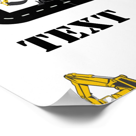 Aangepaste tekst constructie dump vrachtwagen part poster (Hoek)