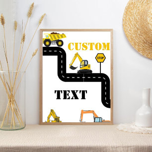 Aangepaste tekst constructie dump vrachtwagen part poster