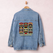 Aangepaste tekst Cool Tiki Totems Denim Jacket (Hangar)