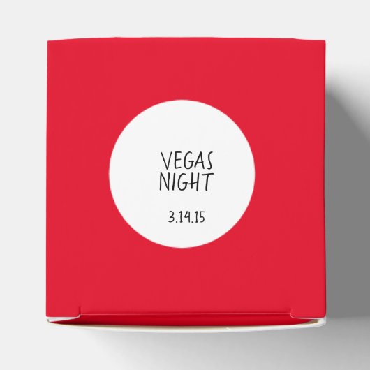 Aangepaste tekst Craps Dice Favor Box | Rode Sjabl Bedankdoosjes (Bovenkant)