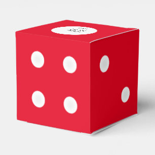 Aangepaste tekst Craps Dice Favor Box Rode Sjabl Bedankdoosjes