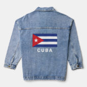 Aangepaste tekst Cuba vlag Denim Jacket (Achterkant)