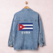 Aangepaste tekst Cuba vlag Denim Jacket (Hangar)