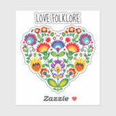 Aangepaste tekst 💗 Cute polish Folk Wycinanki har Sticker (Vel)