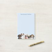 Aangepaste tekst Cute Puppies Post-it® Notes (Op bureau)