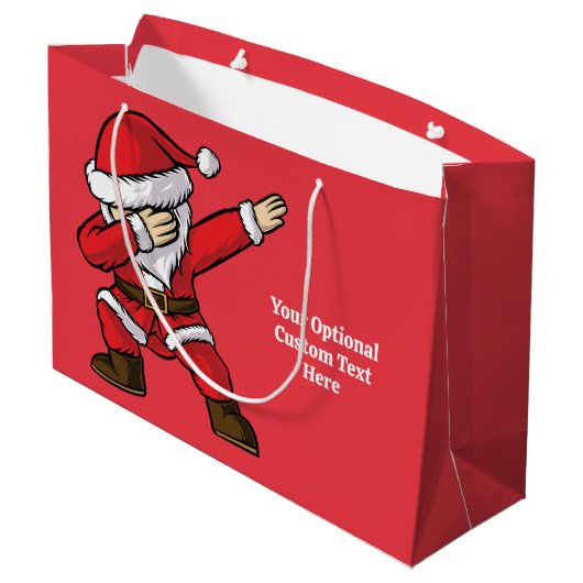Aangepaste tekst Dabbing Dancing Santa Groot Cadeauzakje (Achterkant Gekanteld)