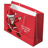 Aangepaste tekst Dabbing Dancing Santa Groot Cadeauzakje (Voorkant Gekanteld)