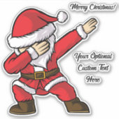 Aangepaste tekst Dabbing Dancing Santa Sticker (Voorkant)