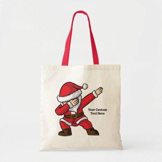 Aangepaste tekst Dabbing Dancing Santa Tote Bag (Voorkant)