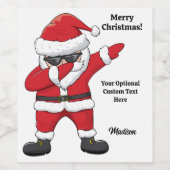Aangepaste tekst Dabbing Dancing Santa Wijn Etiket (Enkel label)