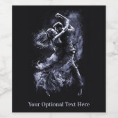 Aangepaste tekst dansen paar wijn etiket (Enkel label)