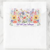 Aangepaste tekst  delicate bloemen krijgen goed rechthoekige sticker (Tas)