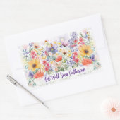 Aangepaste tekst  delicate bloemen krijgen goed rechthoekige sticker (Envelop)