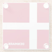 Aangepaste tekst Denemarken vlag Glazen Onderzetter (Achterkant)