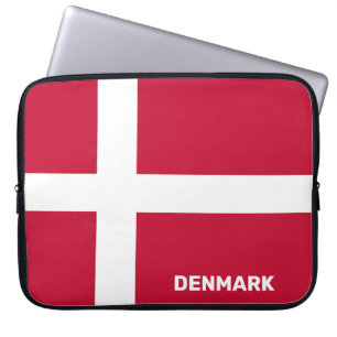 Aangepaste tekst Denemarken vlag Laptop Sleeve
