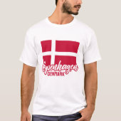 Aangepaste tekst Denemarken vlag T-shirt (Voorkant)