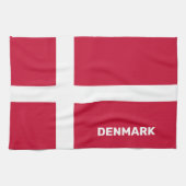 Aangepaste tekst Denemarken vlag Theedoek (Horizontaal)