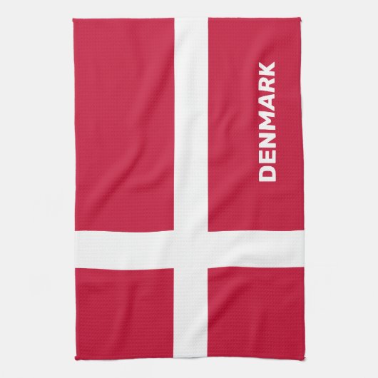 Aangepaste tekst Denemarken vlag Theedoek (Verticaal)