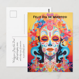 Aangepaste tekst Dia de Muertos La Calavera Catrin Briefkaart