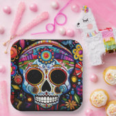 Aangepaste tekst 💀 Día de Muertos Papieren Bordje (Feest)
