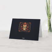 Aangepaste tekst Dia de Muertos☠️ Suikerschedel Feestdagen Kaart (Achterkant)