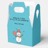 Aangepaste tekst Dinking Snowman Bedankdoosjes (Geopend)