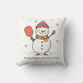 Aangepaste tekst Dinking Snowman Kussen